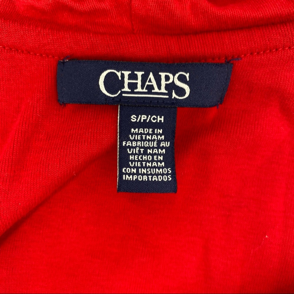 Chaps Women's Solid Color Ruffled V-Neck Top - Picture 8 of 8